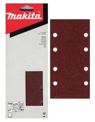 MAKITA papier ścierny na rzep 93x185 mm 8 otworów K120, 10 szt. P-35891