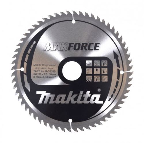 MAKITA Piła do drewna 190mm 60T B-32390