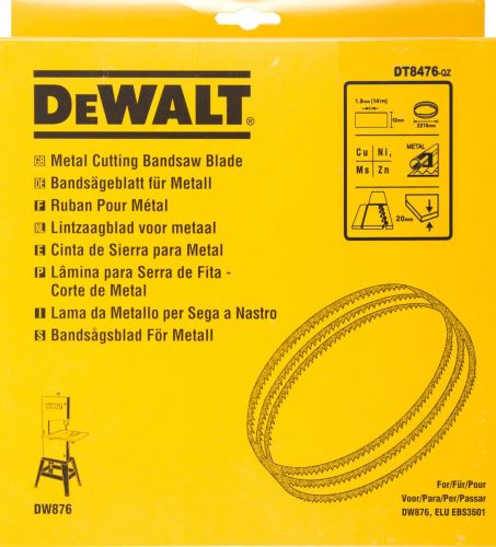 DeWALT Piła taśmowa do metali nieżelaznych i tworzyw sztucznych, cięcia proste, szerokość 12 mm DT8476