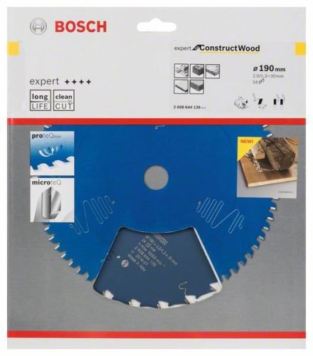 BOSCH Brzeszczot Expert for Construct Wood 190 x 30 x 2,0 mm, 24 2608644139