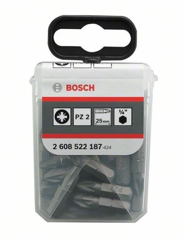 BOSCH Końcówka wkrętakowa ekstra twarda Extra-Hart PZ 2, 25 mm (25 szt.) 2608522187