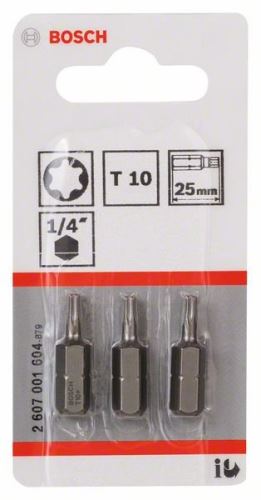 BOSCH Bit wkrętaka ekstra twardy Extra-Hart T10, 25 mm (3 szt.) 2607001604