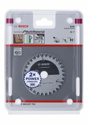 BOSCH Brzeszczot do pił akumulatorowych; Standard dla wielu materiałów 85x15x1,5/1,0x30T 2608837752