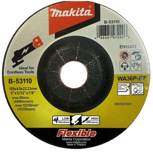 MAKITA elastyczna tarcza szlifierska 125x4x22,23 mm B-53110