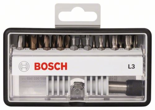 Zestaw końcówek wkrętakowych BOSCH (18+1) Robust Line, L Extra-Hart 25 mm, (18+1) zestaw końcówek 2607002567