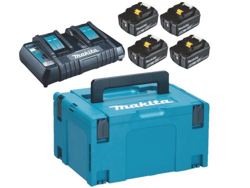 Zestaw MAKITA Li-ion LXT 18V 4 szt. BL1860B+1 szt. Podwójna ładowarka DC18RD+1 szt. Makpac 198091-4