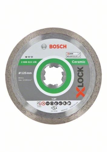 BOSCH X-LOCK Diamentowa tarcza do cięcia Standard do systemu ceramicznego 125 x 22,23 x 1,6 x 7 mm 2608615138