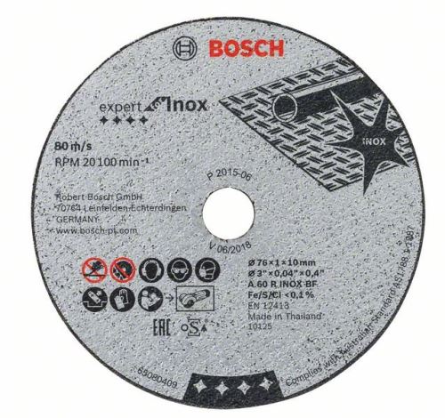 Ściernica BOSCH Expert do Inox A 60 R INOX BF; 76mm; 1mm; 10mm 2608601520