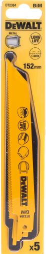 DeWALT Brzeszczot uniwersalny 152 mm - do metali, blach, rur i profili do 3 mm (5 szt.) DT2384