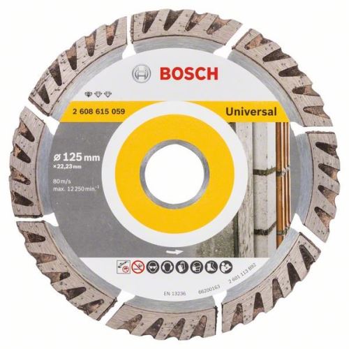 Diamentowa tarcza tnąca BOSCH Standard do Universal 125 × 22,23 125x22,23x2x10 2608615059