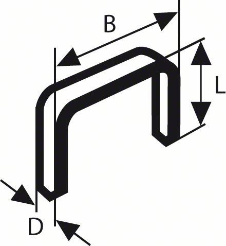 BOSCH Zszywki do zszywacza wykonane z cienkiego drutu typ 53, stal nierdzewna Typ 53; L = 8 mm (1000 szt.) 2609200215