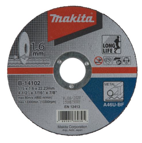 Ostrze MAKITA do cięcia stali 115x1,6x22,23 mm B-14102