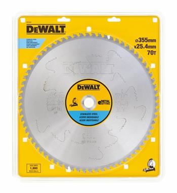 Brzeszczot do cięcia stali nierdzewnej DeWALT, 355 x 25,4 mm, 70 zębów DT1921