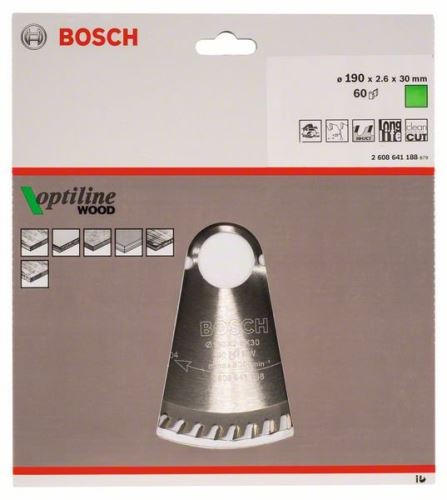 BOSCH Brzeszczot Optiline Wood 190 x 30 x 2,6 mm, 60 2608641188