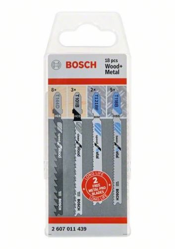 BOSCH Zestaw brzeszczotów do drewna i metalu, 18 szt. 2607011439