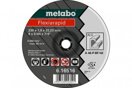 METABO Ściernica Flexiarapid 125 x 1,0 x 22,23 mm, ALUMINIUM, TF 41 - 616513000 616513000