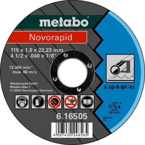 METABO Tarcza tnąca Novorapid 115x1,0x22,23 616505000