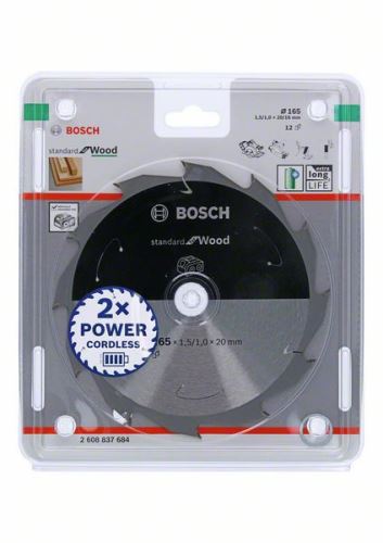 BOSCH Brzeszczot do pił akumulatorowych; Standard do drewna 165x20/16x1,5/1,0x12T 2608837684