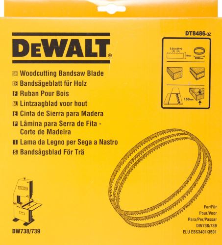 DeWALT Piła taśmowa do drewna, laminatów i umakartu, szerokość 6 mm DT8486