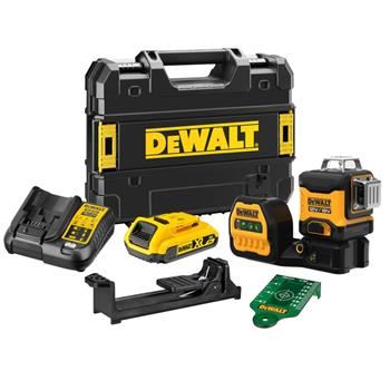 Zestaw DeWALT Wiertarka DCD701 + DCE089 Laser krzyżowy zielony 12V 2.0 Ah Li-Ion w etui TSTAK DCK212D2T