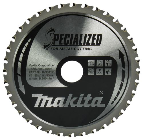 Brzeszczot MAKITA stal SPECIALIZED 185x1,9x30 mm 36 zębów B-33417