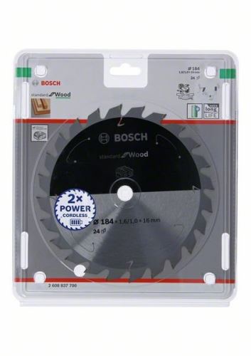 BOSCH Brzeszczot do pił akumulatorowych; Standard do drewna 184x16x1,6/1,0x24T 2608837700