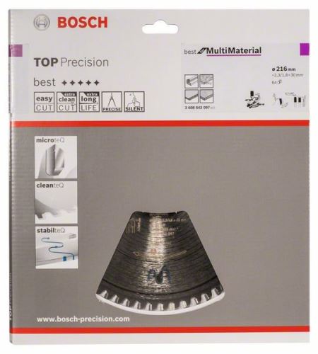 BOSCH Piła tarczowa Top Precision Best for Multi Material 216 x 30 x 2,3 mm, 64 2608642097