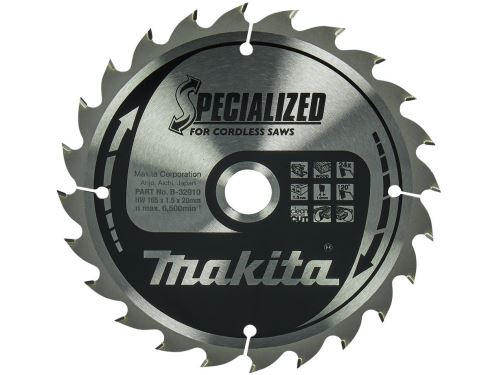 MAKITA Piła do drewna SPECIALIZED 165x1,5x20 mm 24Z do pił akumulatorowych B-32910