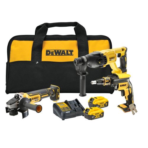 Zestaw narzędzi Dewalt DCH133+DCG405+DCF620, 18V XR, Li-Ion 2x5.0Ah, DCK304P2