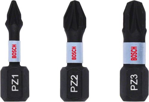 BOSCH Zestaw bitów PZ1, PZ2, PZ3 25 mm, 3 szt. 2608522471