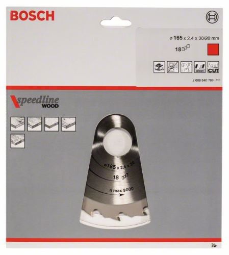 BOSCH Brzeszczot Speedline Wood 165 x 30 x 2,2 mm, 18 2608640789