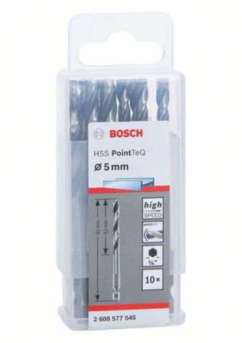 BOSCH Wiertło do metalu HSS PointTeQ HEX z chwytem 6-kątnym; 5,0 mm 2608577545