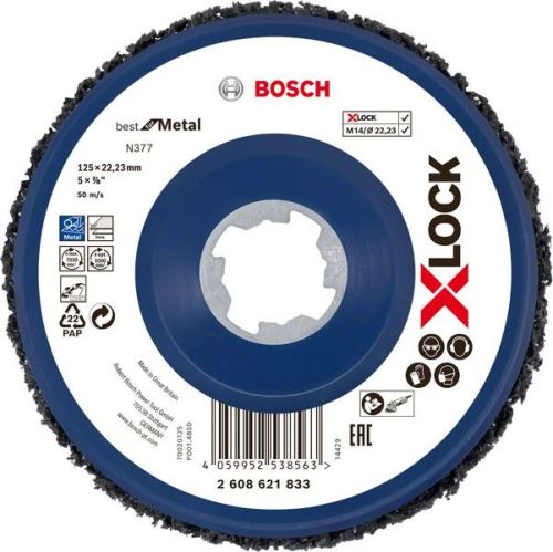 BOSCH X-LOCK Tarcza czyszcząca N377 Best for Metal, Ø125mm 2608621833