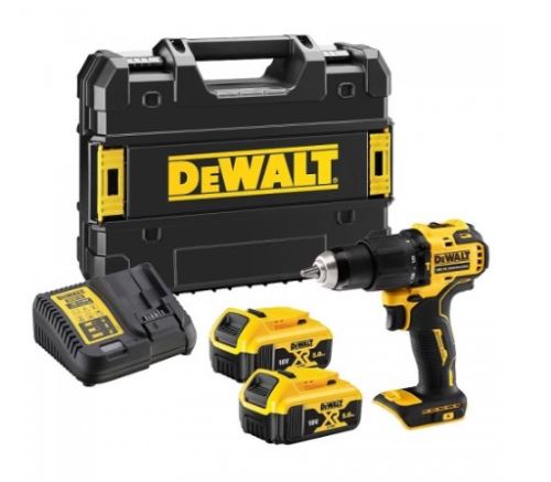 Wiertarka udarowa akumulatorowa Dewalt 18V 2x5.0Ah DCD709P2T