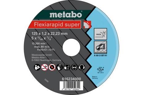 METABO Tarcza tnąca Flexiarapid super 125x1,2x22,23 Inox, TF 41 616234000