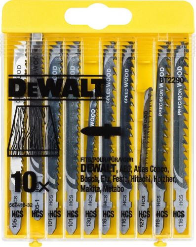 Zestaw krajalnic do drewna DeWALT / T101B, T119BO, T101AO, T111C, T144D, T144DP / (10 szt.) DT2290