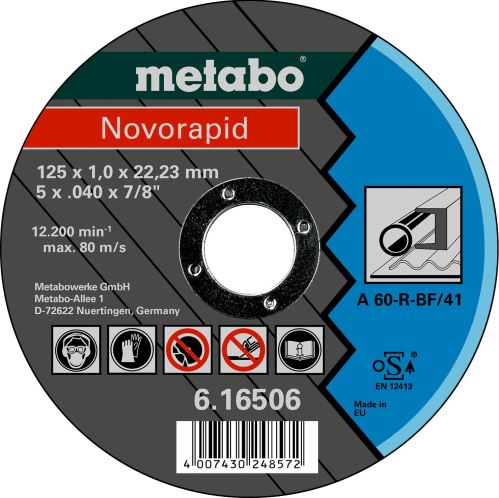 METABO Tarcza tnąca Novorapid 125x1,0x22,23 616506000