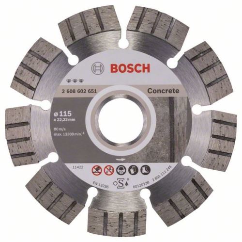 BOSCH Diamentowa tarcza do cięcia Best for Concrete 115 x 22,23 x 2,2 x 12 mm 2608602651