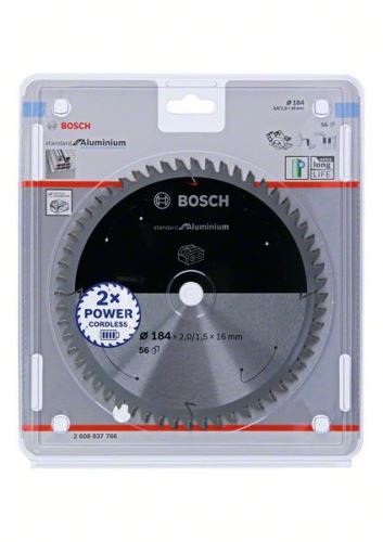 BOSCH Brzeszczot do pił akumulatorowych; Norma dla aluminium 184x16x2/1,5x56T 2608837766