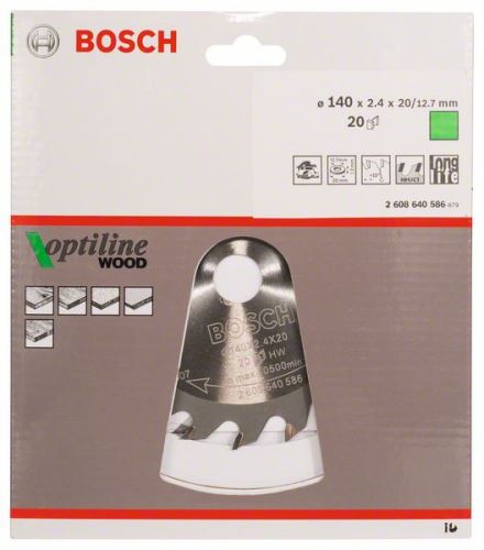 BOSCH Brzeszczot Optiline Wood 140 x 20/12,7 x 2,4 mm, 20 2608640586