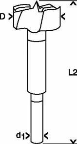 Wiertła Forstnera BOSCH, DIN 7483 G 25 x 90 mm, d 8 mm 2608596974