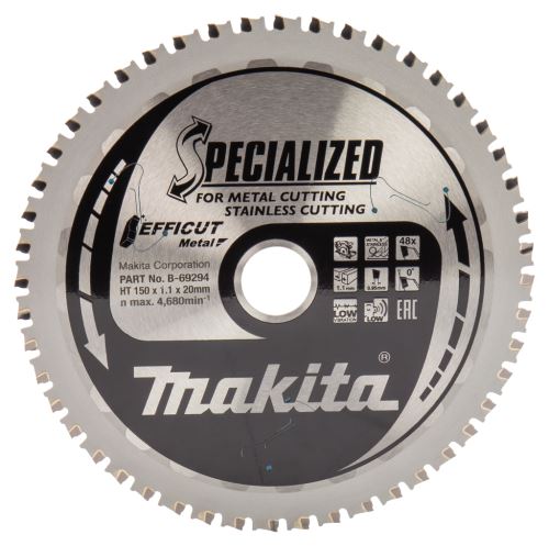 Brzeszczot MAKITA stalowy Efficut 150x1,1x20 mm 48 zębów B-69294