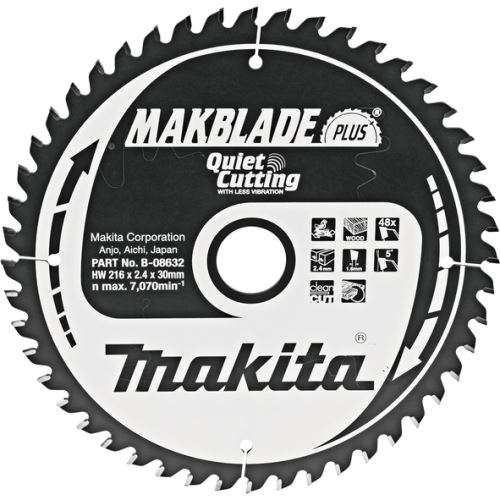 Brzeszczot do piły do drewna MAKITA MAKBLADEplus 216x2,4x30 mm 48 zębów B-08632