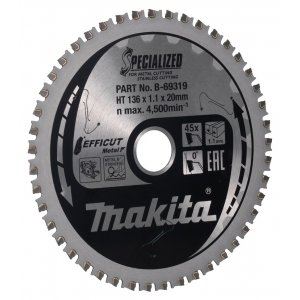 Brzeszczot MAKITA stalowy Efficut 136x1,1x20 mm 45 zębów B-69319