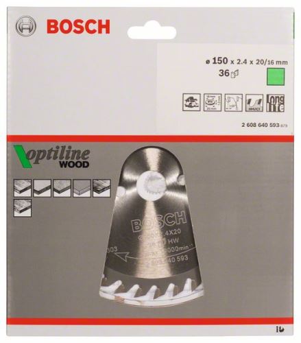 BOSCH Brzeszczot Optiline Wood 150 x 20/16 x 2,4 mm, 36 2608640593