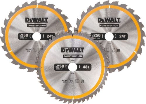 Zestaw brzeszczotów DeWALT CONSTRUCTION, 250 x 30 mm (3 szt.) DT1963