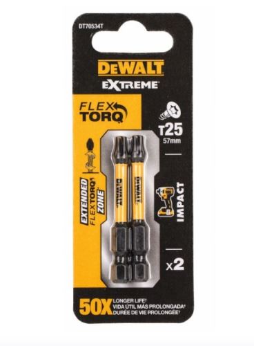 DeWALT Końcówka wkrętakowa skrętna TORX T25, EXTREME (2 szt.) DT70534T