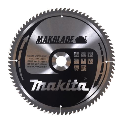 Brzeszczot do piły do drewna MAKITA MAKBLADE 305x2,3x30 mm 80 zębów B-32851