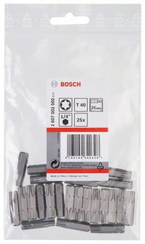 BOSCH Końcówka wkrętakowa ekstra twarda Extra-Hart T40, 25 mm (25 szt.) 2607002500