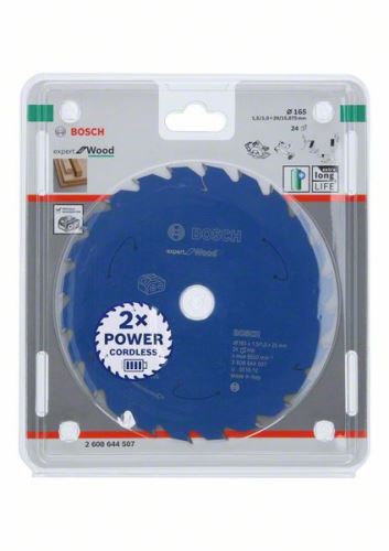 BOSCH Brzeszczot do pił akumulatorowych; Ekspert do drewna 165x20x1,5/1x24T 2608644507